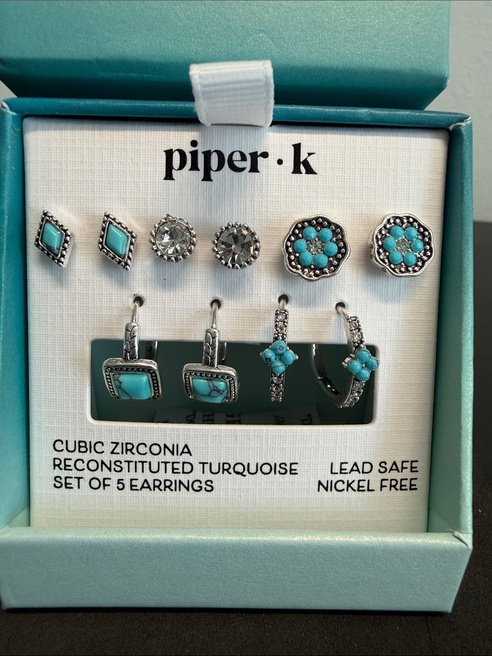 Piper K | Reconstituted Turquoise Cowgirl Chic Western Earring Set